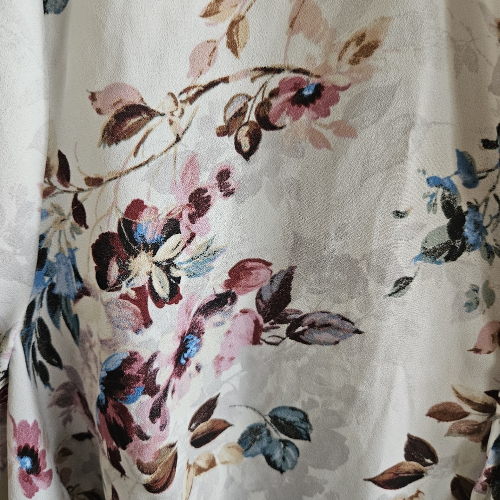 Torrid Floral Button Down Shirt - White and Multicolor - Picture 8 of 8